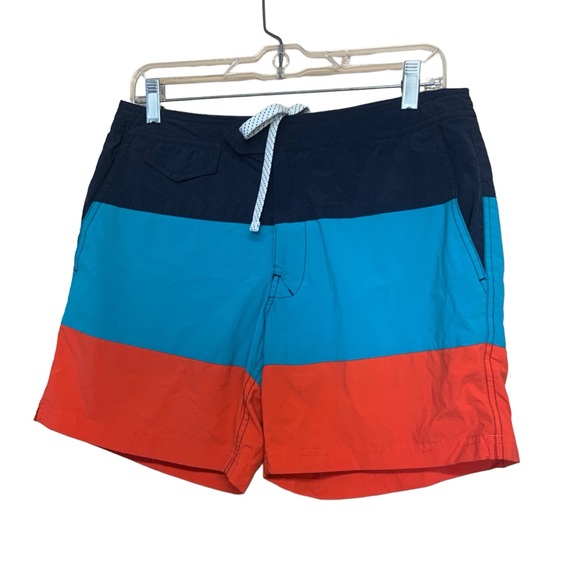 J.Crew 6.5" Tab Swim Short in Blue Colorblock - Picture 4 of 7
